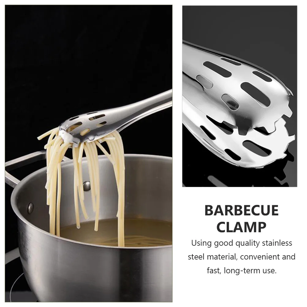 

2Pcs Stainless Steel Food Tongs for Kitchen Bbq Easy Carry Good Housewarming Gift for New House Stainless Steel Food Clip