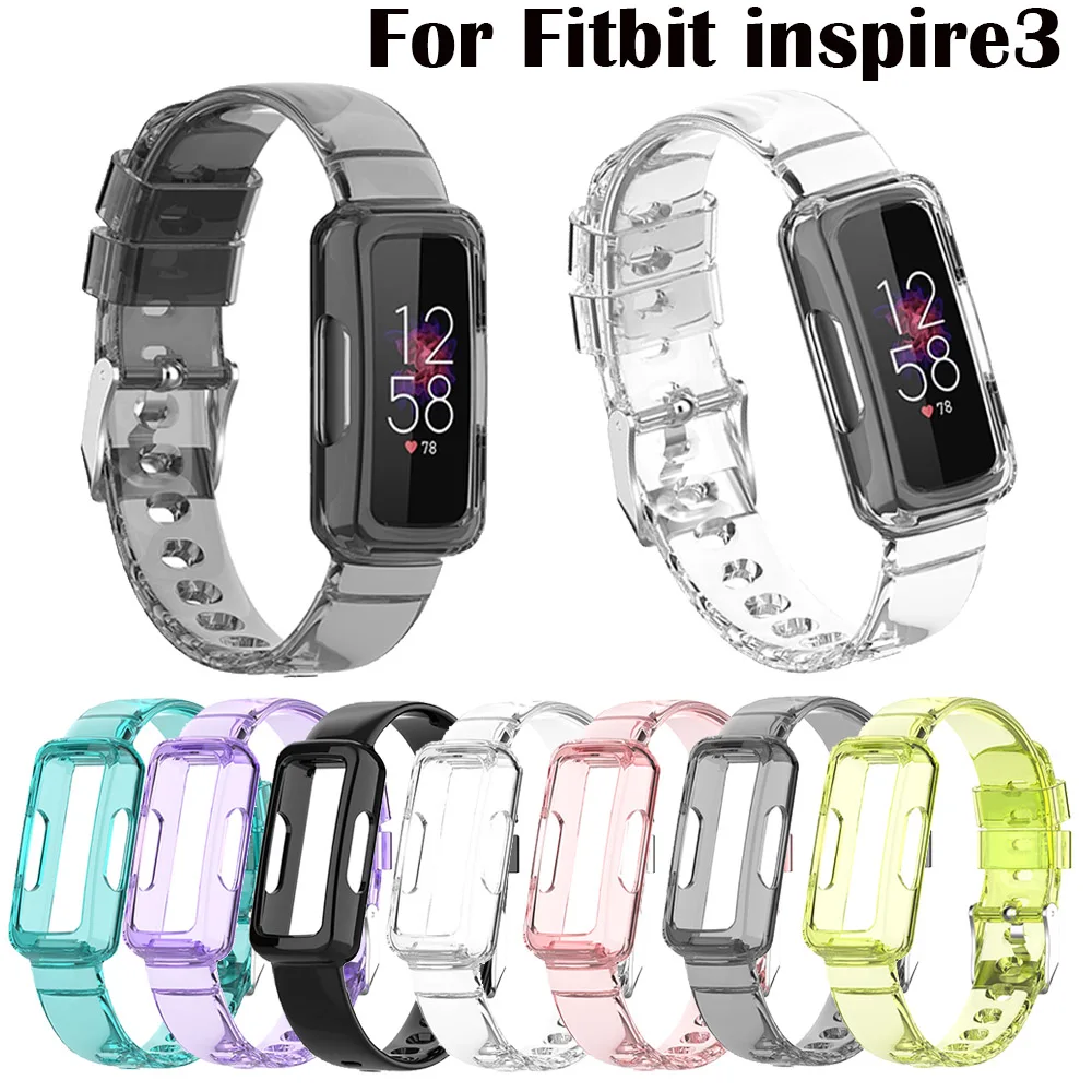 

Браслет-браслет Glacier Armor для Fitbit inspire 3 Smartwatch, спортивный Браслет для fitbit inspire3, прозрачный чехол для часов