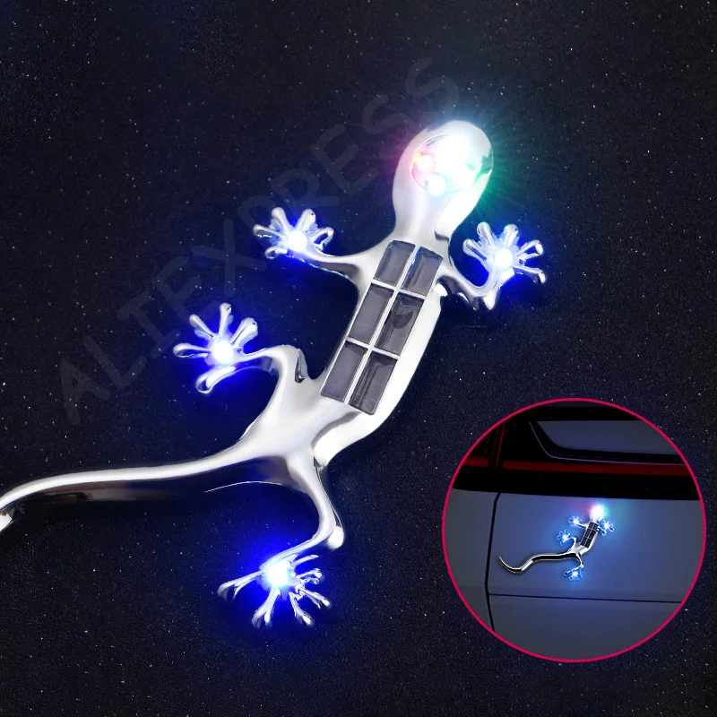 

Vibration Sensing Car Gecko Solar Warning Lamp; High Luminous ABS Sticker Light; Auto Atmosphere Exterior Enhancement