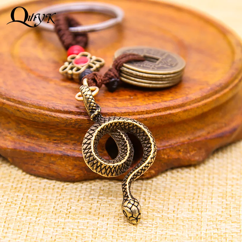 2025 Year Of Chinese Zodiac Snake Lucky Pendant Keychain Creative Wealth Key Ring Accessories Women Men Bag Charm Jewelry Gift