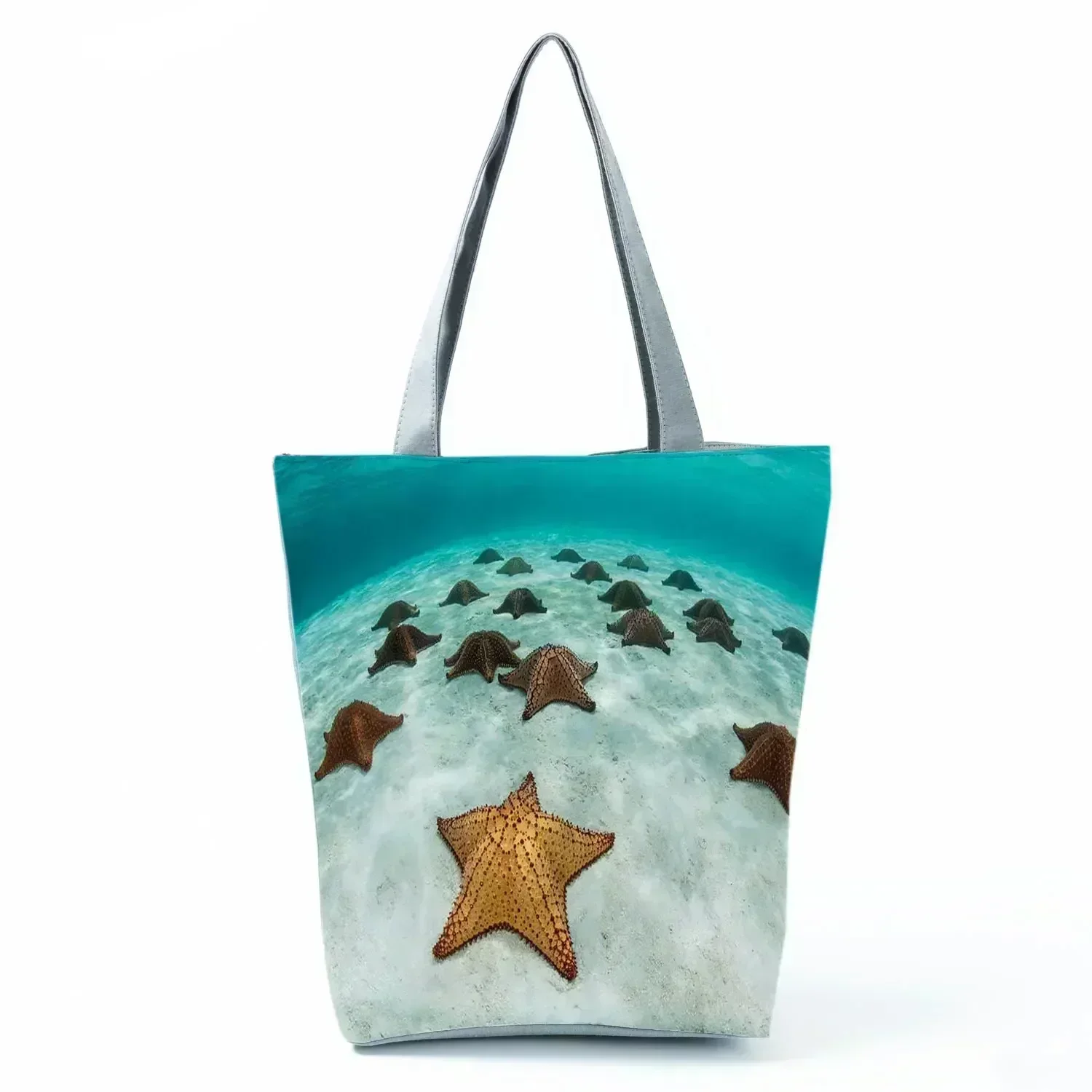 SPN9 Seabed Starfish Pattern Print Shoulder Bag Ladies Fashion All-Match Beach  Eco Friendly Shopping