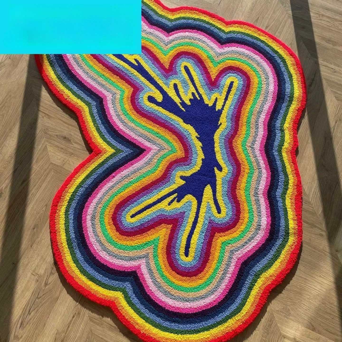 Factory Handmade High Pile Modern Acrylic Multi Colored Rug for Living Room Small Size