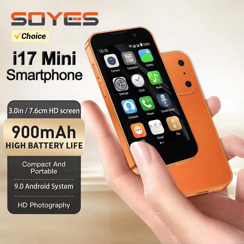SOYES i17 Mini Android 9.0 Smartphone 3.0 Inches 2GB RAM 16GB ROM Dual SIM Standby Dual Camera Play Store 3G Little Phone