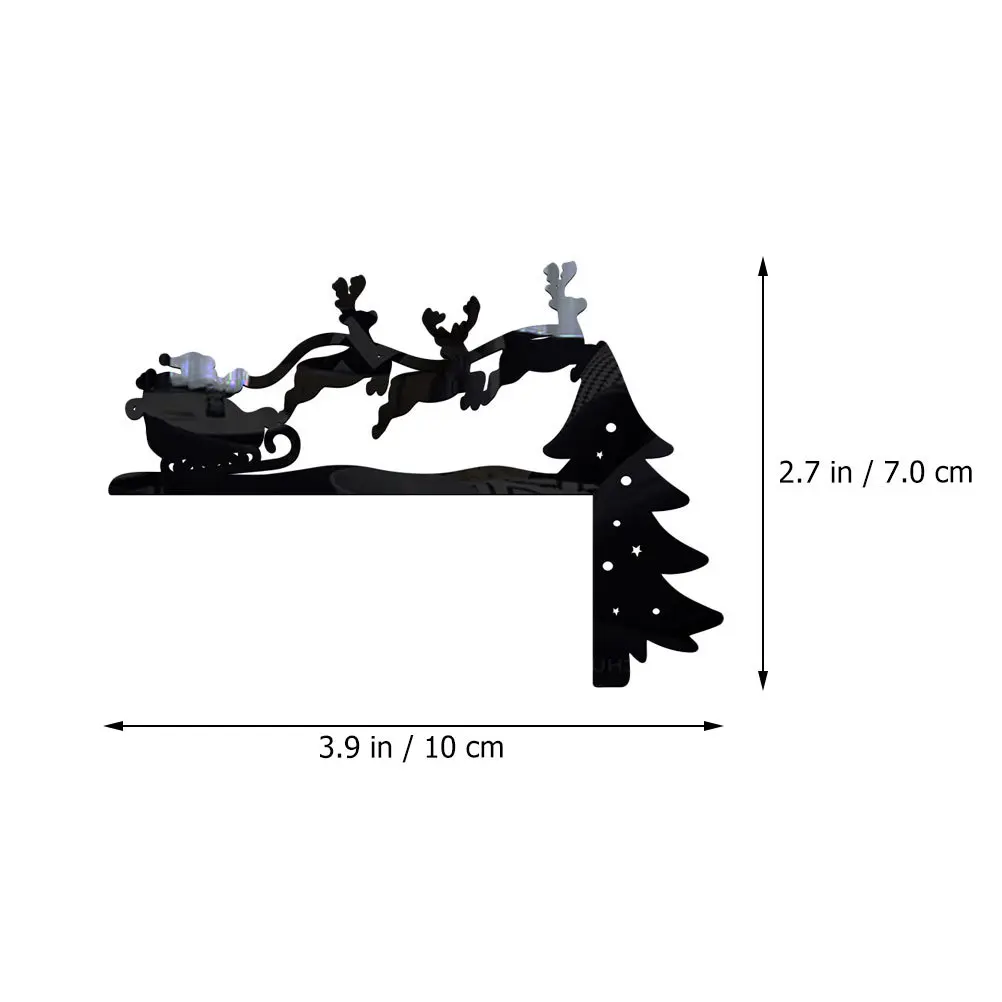 4Pcs Santa Elk Christmas Wall Stickers Acrylic Removable Light Switch Decals Xmas Holiday Decor Christmas Light Sticker