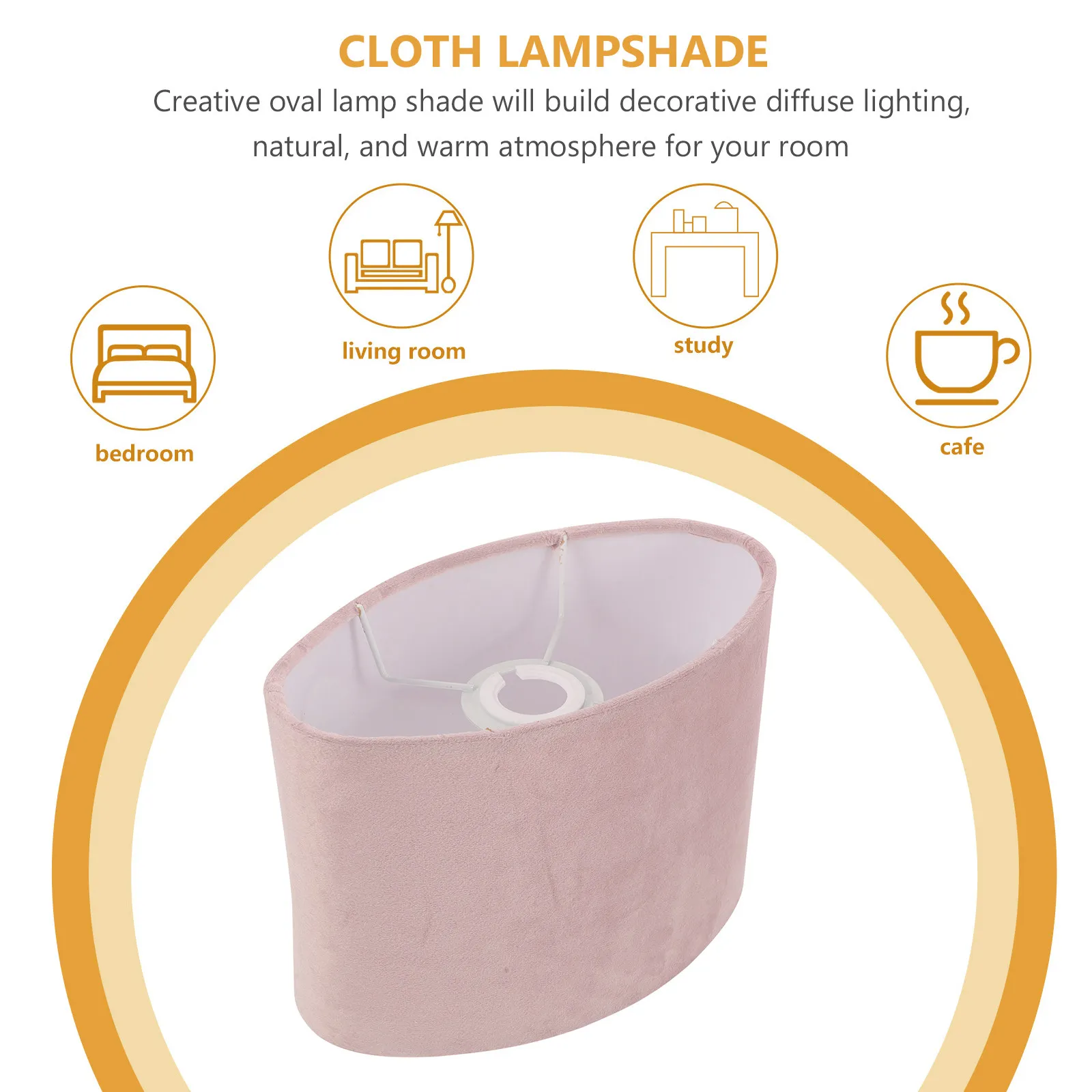 1Pcs Decorative Oval Lamp Shade Premium Cloth Craft Light Cover Table Lamp Accessory for Home Use Stylish Diffuse Lighting