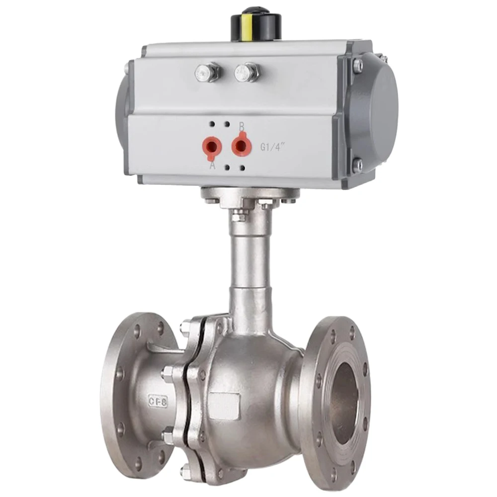 

DN100 Pneumatic Ultra-Low Temperature Forged 316 Steel Extended Stem 2pcs Flange Cryogenic Ball Valve for Liquid Natural