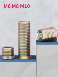 M6 M8 M10 Countersunk Head Hexagon Socket Embedded Nut Iron Inner And Outer Teeth Furniture Nuts Trapezoid Connecting Piece