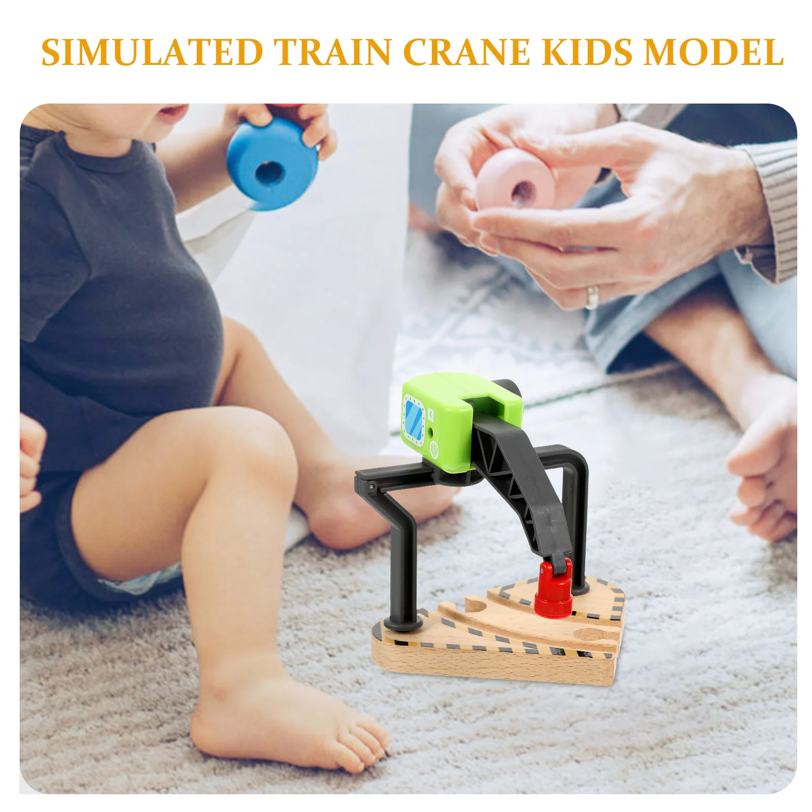 Rail Crane Accessories Railway Model Toy Kids for Games Models Wooden Pretend Train