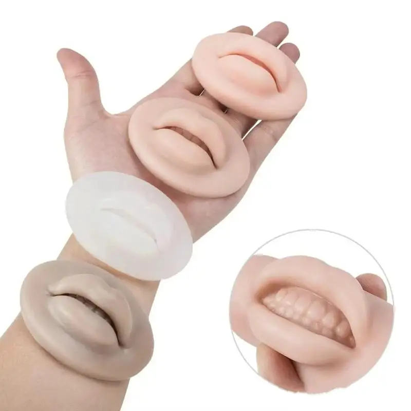 5D Silicone Tattoo Practice Skin Reusable Lip Microblading Training Pad Permanent Makeup Lip Blush Beginner Exercise Supplies