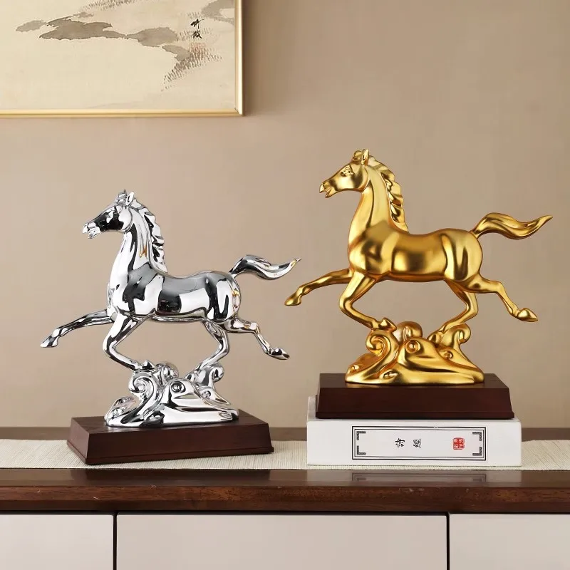 For Horse Figurine, Light Luxury Home Decor for Living Room & Office, Business Gift for New Home
