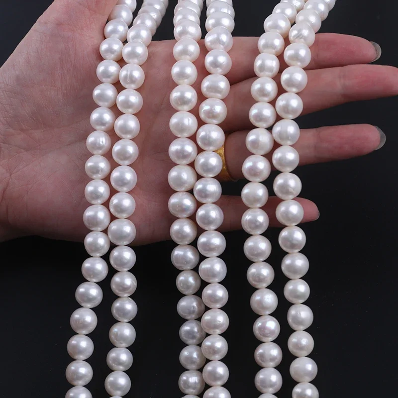 

10-11mm White Near Round Shape Freshwater Pearl Strands For Jewelry Making