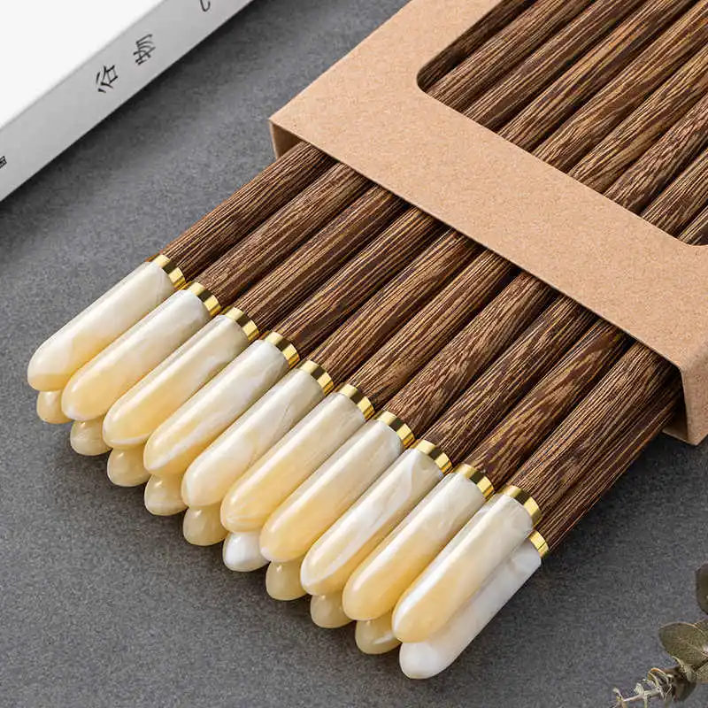 1/5 paires de baguettes chinoises en bois, ensemble de baguettes japonaises, baguettes alimentaires coréennes réutilisables, vaisselle de cuisine en bois