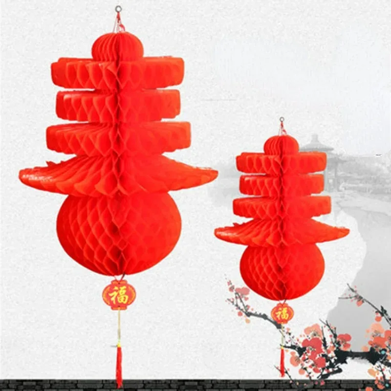 Spring Festival Lanterns Multisize Traditional Chinese Red Lantern Waterproof Festival Lanterns Chinese New Year Decoration