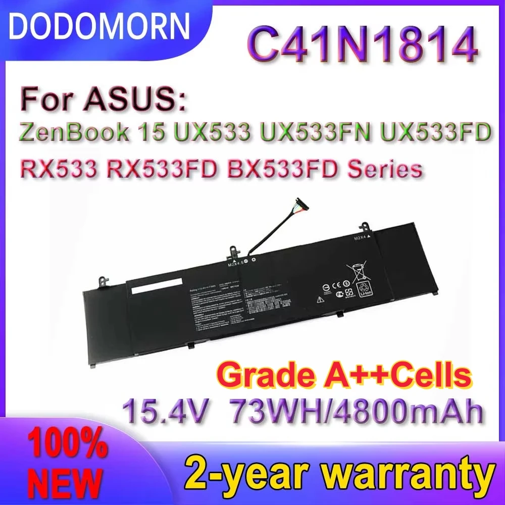 DODOMORN nueva batería C41N1814 para ASUS ZenBook 15 UX533 UX533FD UX533FN RX533 RX533FD BX533FD serie 73WH