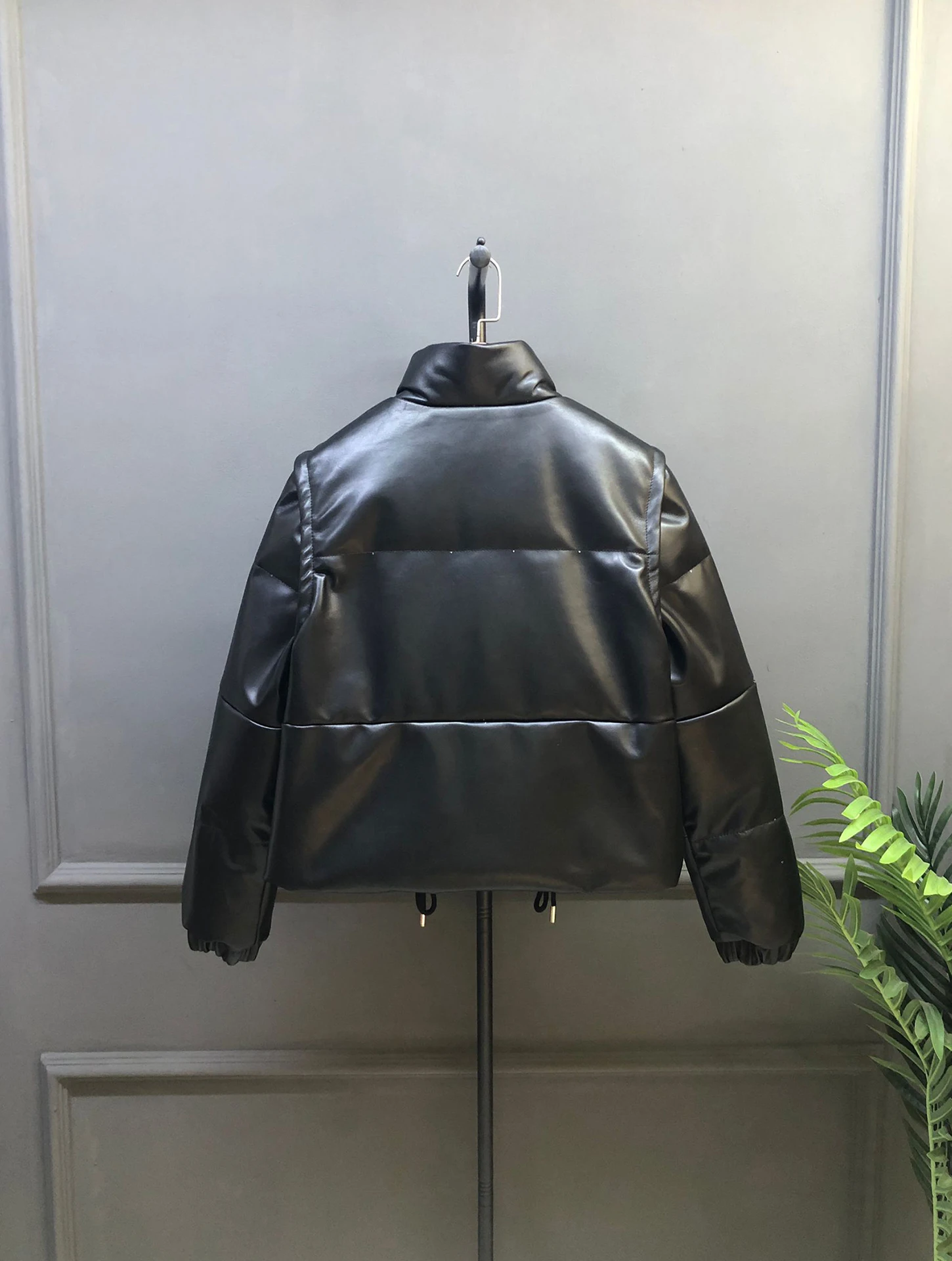 Echt leer of pufferjas Dames losse ritssluiting Afneembare schapenvachtjas Casual leren jas Warmte-rits