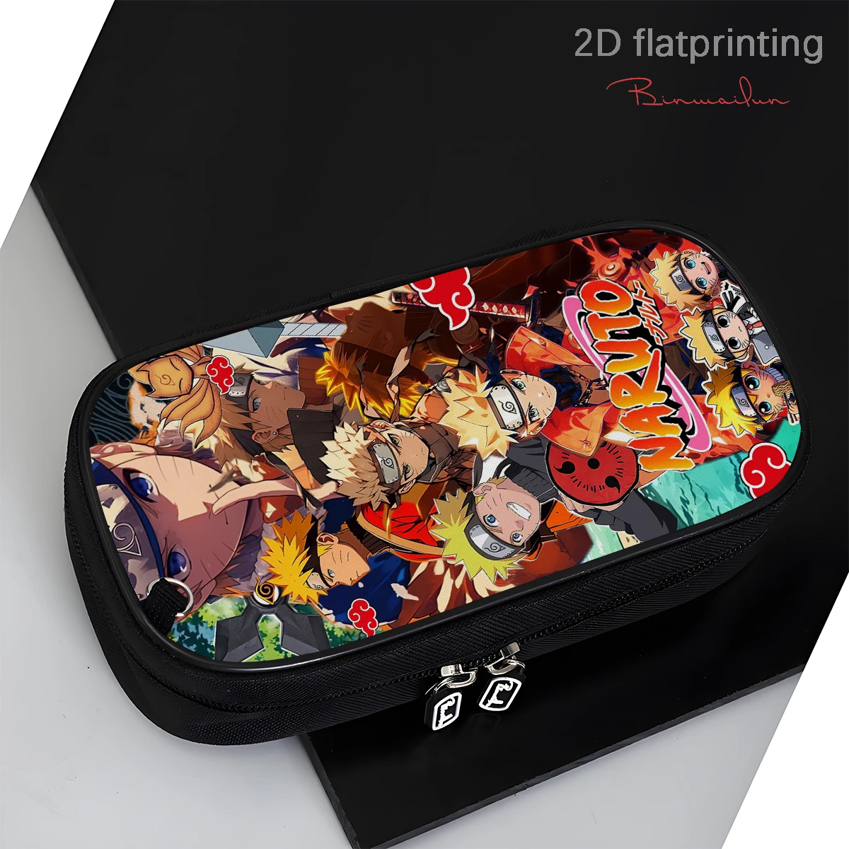 NARUTO High-Definition Printed Cartoon Pencil Case for Men and Women, Portable and Practical for Students