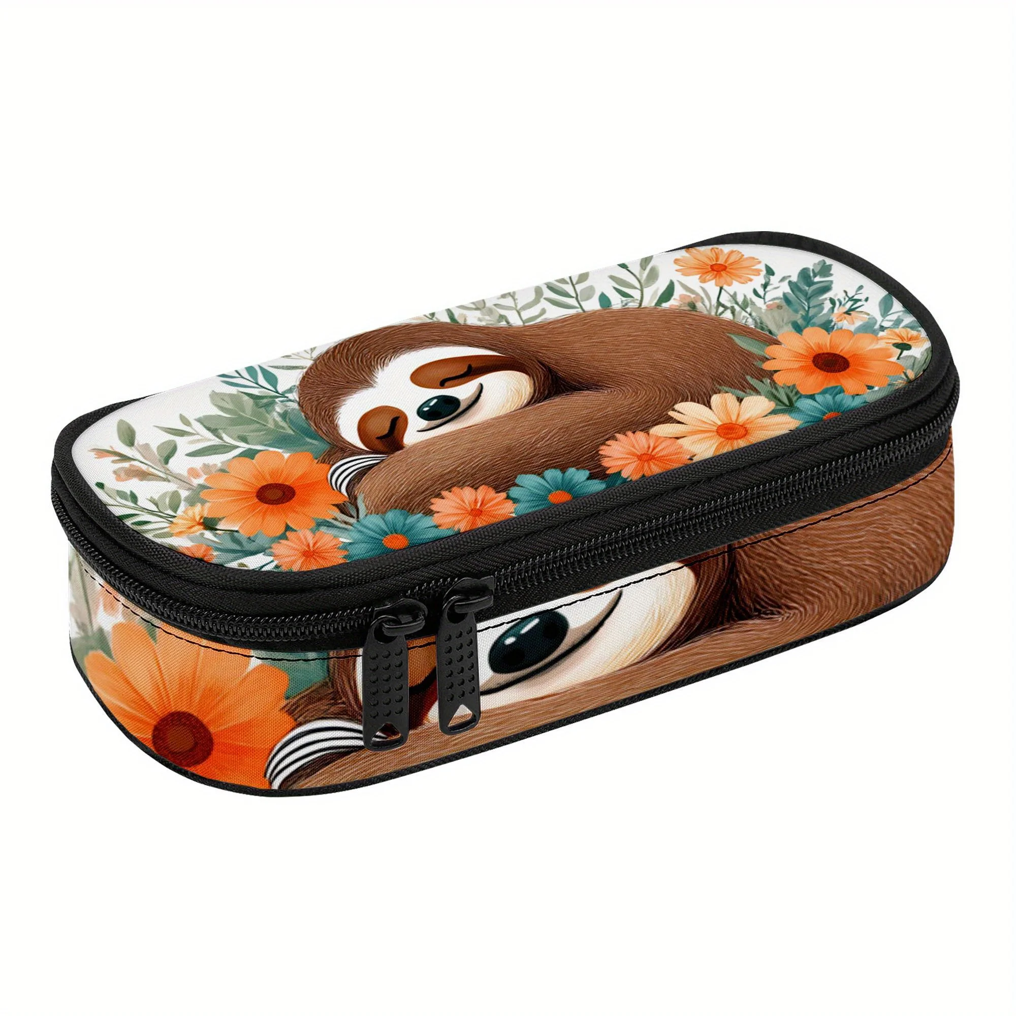 Cute Sloth Pencil Case Compatible for Girls & Boys - Adorable Sloth-Shaped Zippered Makeup Bag & Pencil Pouch
