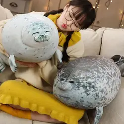 사실적인 바다 물개 플러시 장난감 흰색 Phocidae 회색 부드러운 수생 봉제 동물 인형 수면 베개, 어린이 생일 선물 30/40cm