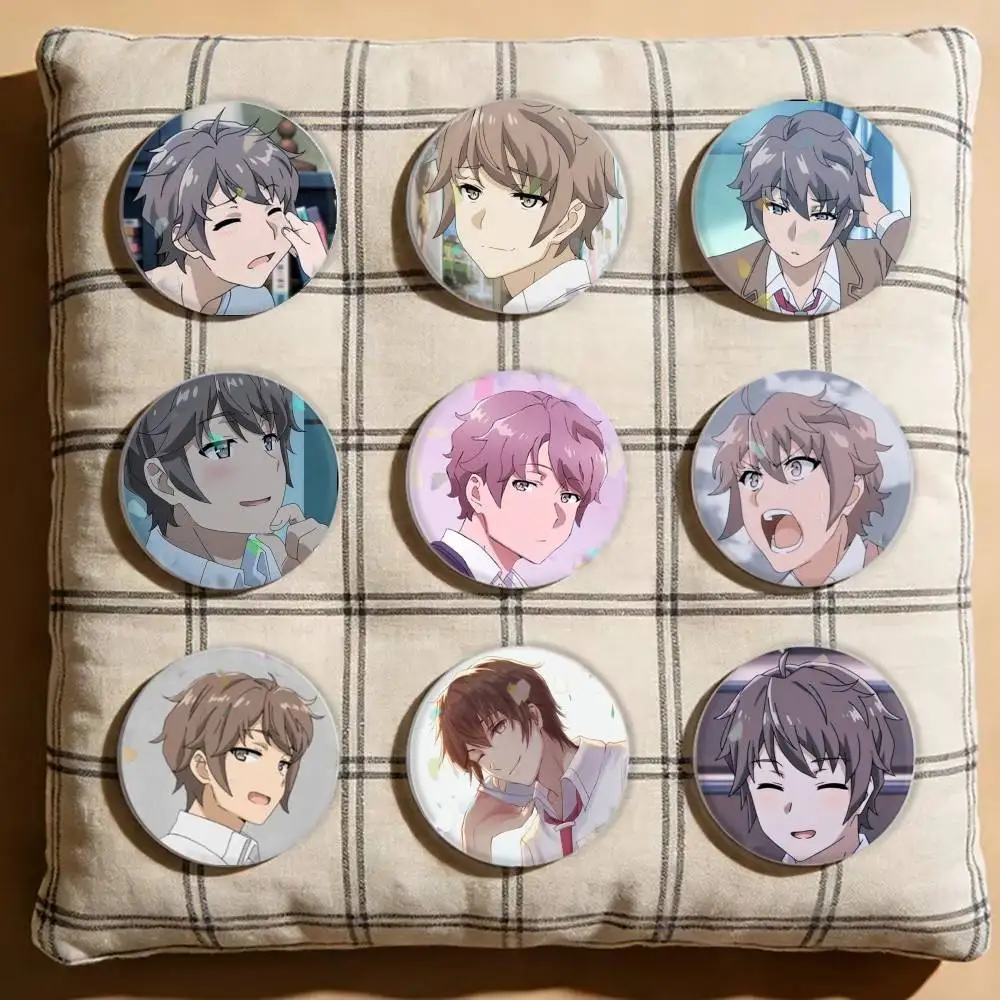 

Sakuta Azusagawa Laser Badge Creative Pins Brooch for Bag Clothes Hat Decor Gifts Fans Collect