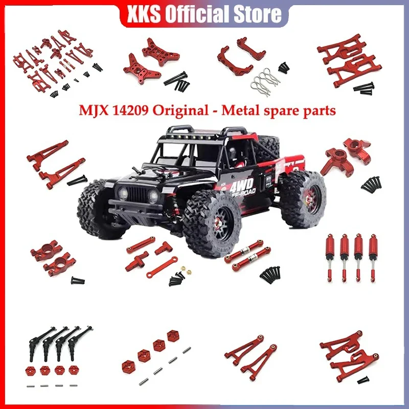 

MJX 14209 14210 Metal Steering Cup Hub Carrier Upper 1/14 RC Car Upgrade Parts Accessories Lower Swing Arm Set Shock Absorber