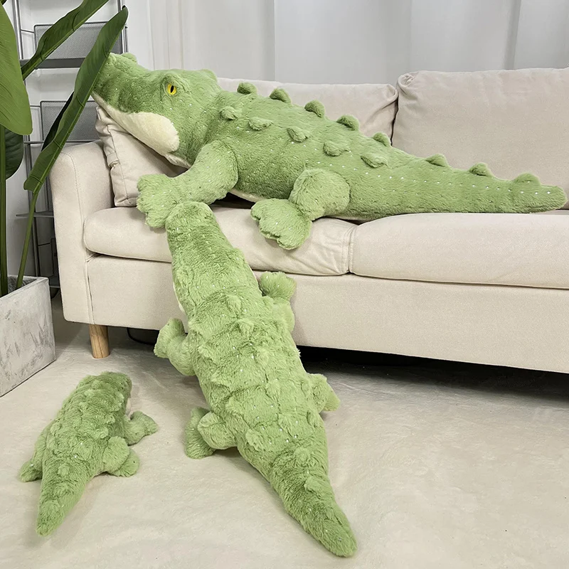 Giant Size Stuffed Crocodile Plush Toy Soft Fluffy Cartoon Cute Animal Huggable Doll For Children Birthday Gift For Friends