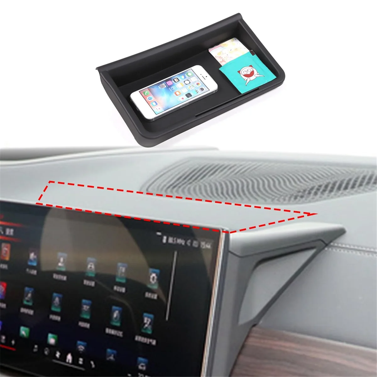 Para BMW X5 X6 G05 G06 2023 2024 Control Central de coche pantalla de navegación caja de almacenamiento trasera organizador bandeja Accesorios