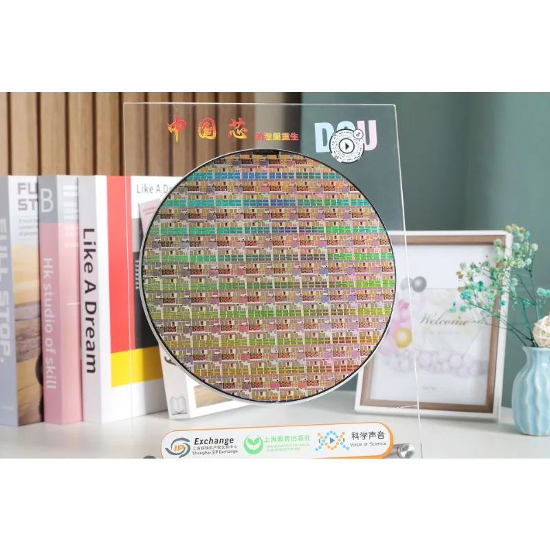 8-Inch Silicon Wafer for Lithography - Semiconductor IC Chip Substrate for Education & Display