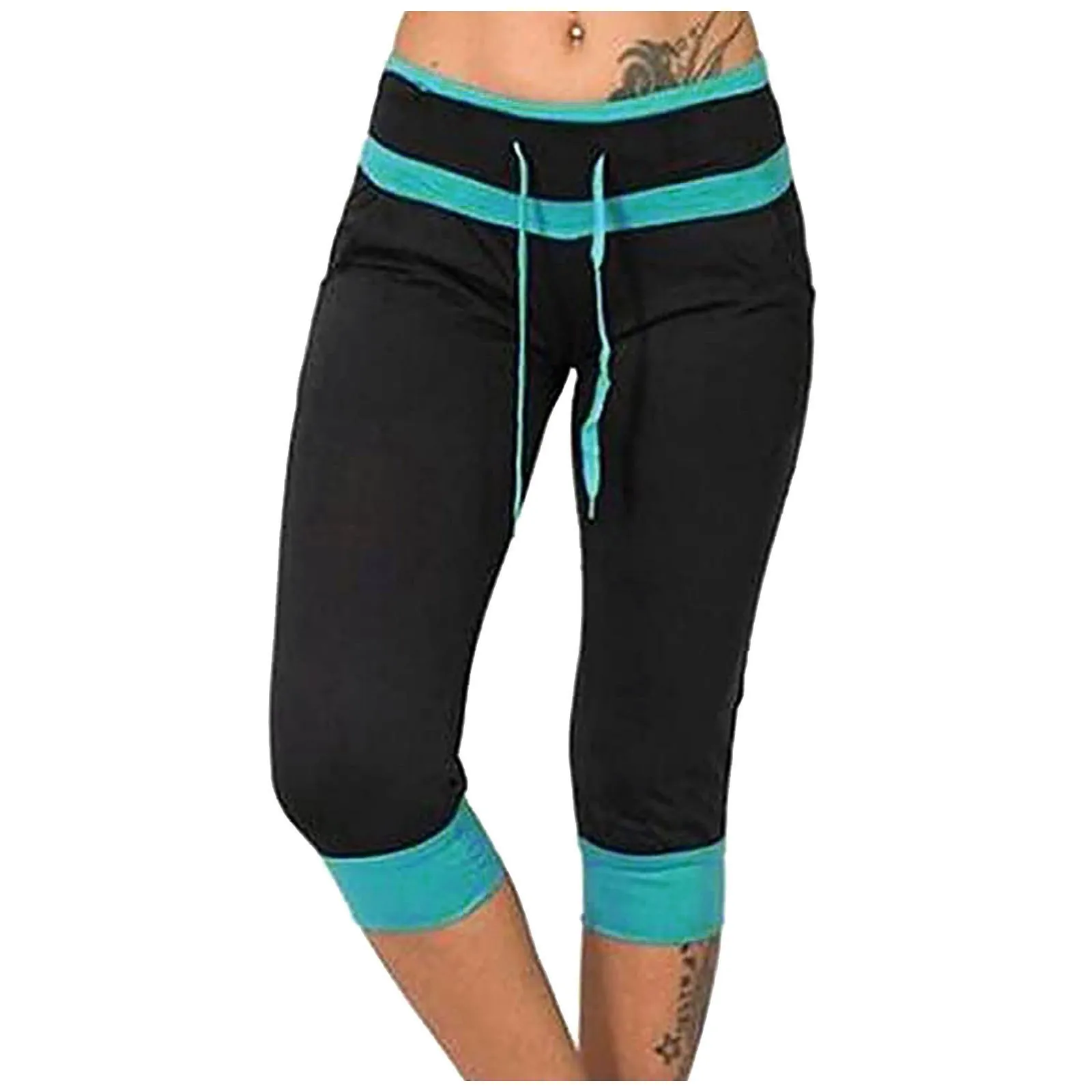 Calças recortadas de cintura baixa feminina, calças magras, moletom, pijama de roupa caseira, ginástica esportiva, calça de dança ioga, moda casual, 2024