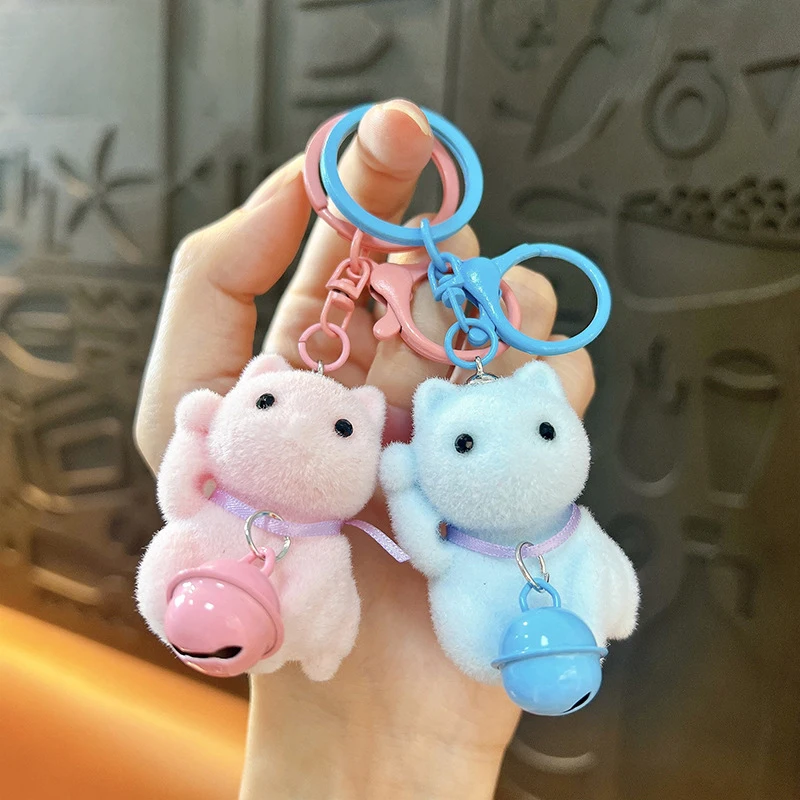 Japanse stijl schattige massaal bel Wenkende kat sleutelhanger hanger cartoon huisdier kat tas decoratie hanger verjaardagscadeau