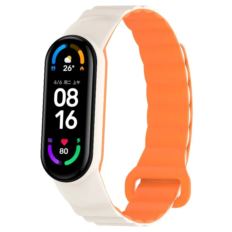 Silicone Magnetic Loop Strap For Xiaomi Mi Band 10 9 8 7 6 5 4 3 Fashion Comfortable Wristband Mi Band 8 9 10 Correa Accessories