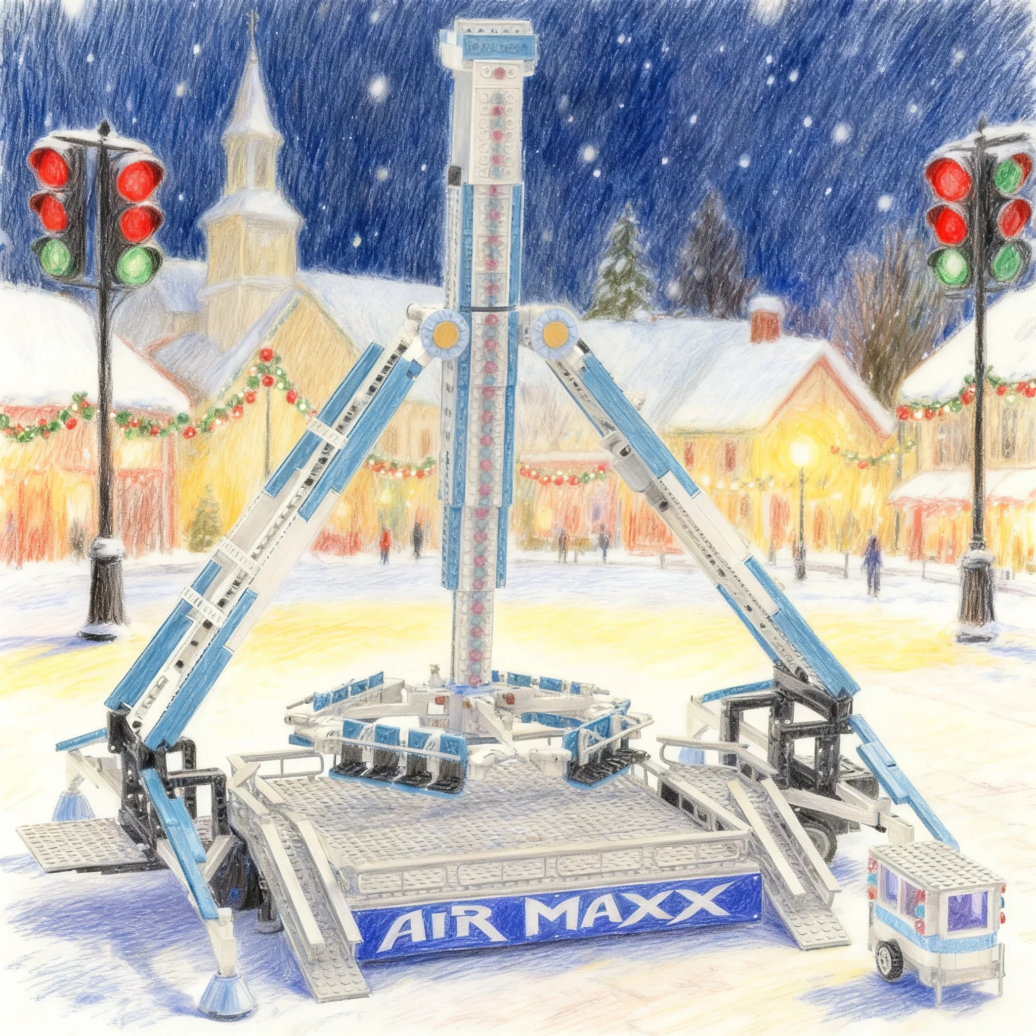 2191 деталь MOC Creator Expert: Модель аттракциона Loopfigter, конструктор, идея для рождественского подарка, DIY, для детского творчества