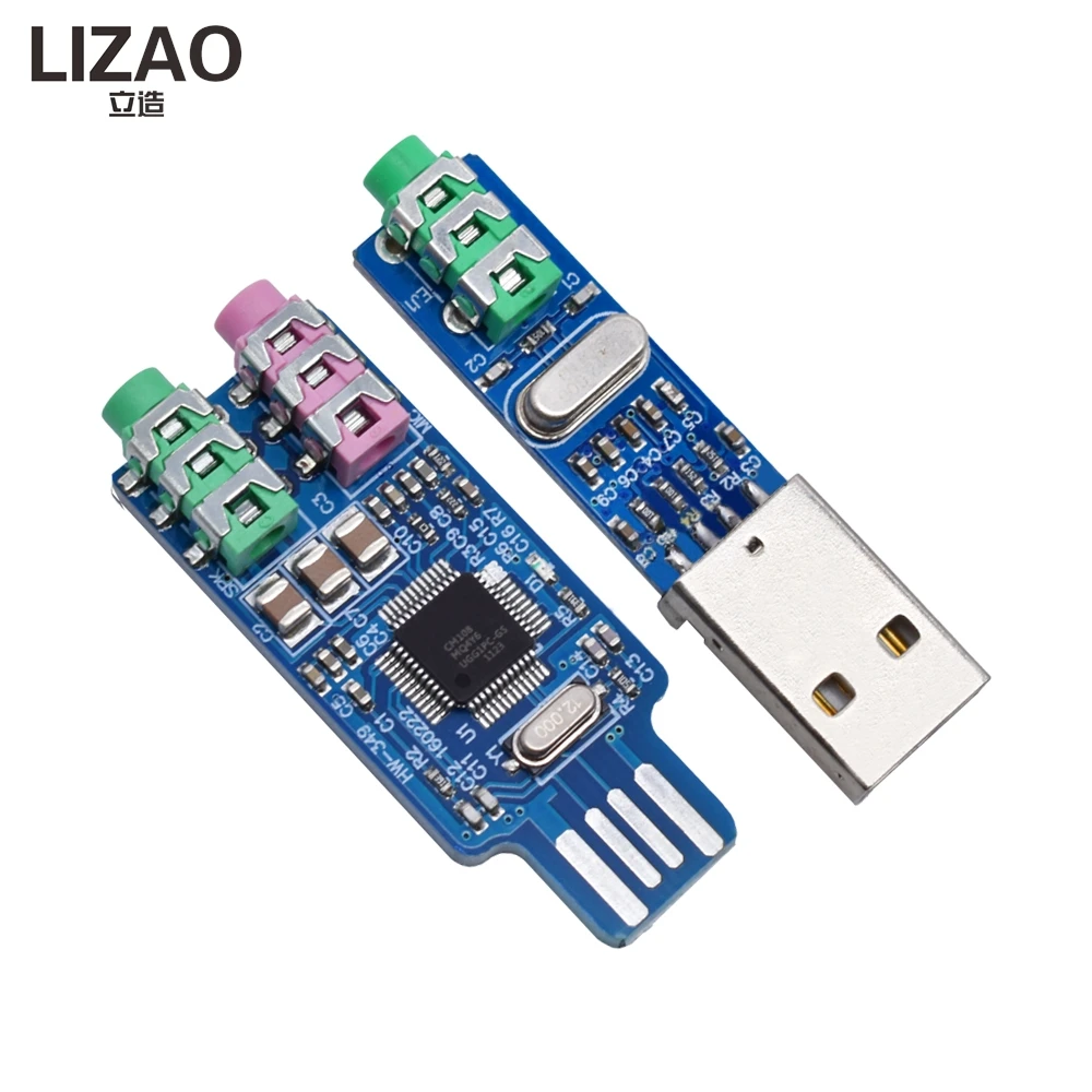 LIZAO 5V Mini PCM2704 CM108 USB DAC Sound Card, 16Bit HIFI Decoder Board Module for Arduino Raspberry Pi