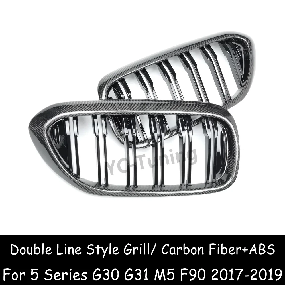 M5 F90 Carbon Fiber +ABS Front Bumper Grille For BMW 5 Series G30 G31 & M5 F90 Pre-Lci 520i 530i 540i M550i M550d 2017-2019