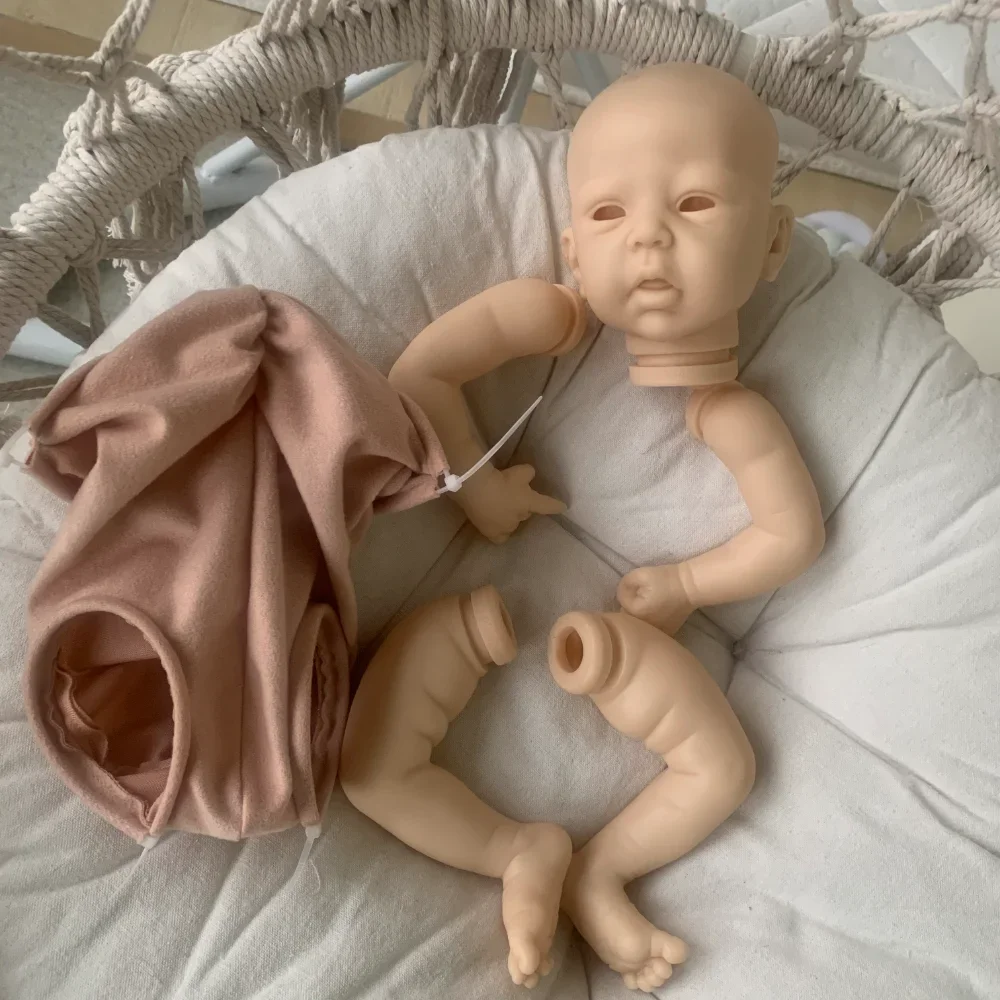 Npk 18Inch Reborn Doll Kit Mindy Unfinished Unpainted DIY Doll Parts with Cloth Body Bebe Reborn Supply