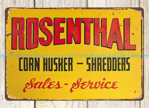 Rosenthal corn husker shreders farm equipment machinery metal tin sign bar pub