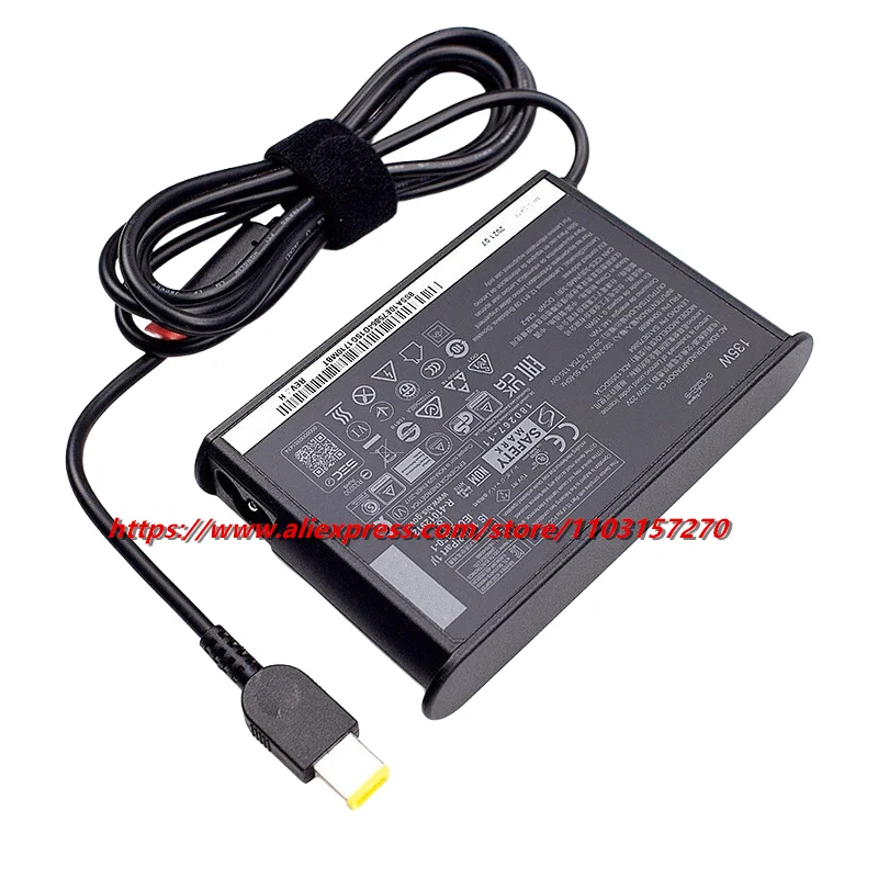 Genuine 135W 20V 6.75A Slim Tip Laptop Charger AC Adapter for Lenovo Thinkpad X1 P1 P15v T15p T440P B14 Power Supply ADL135SCC3A
