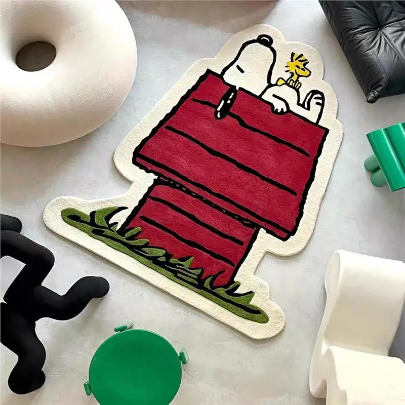 50Cm Snoopy Cartoon Anime Carpet for Living Room Bedroom Rug Door Unslip Floor Mat Birthday Gift Photography Props Rug Room