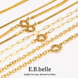 E. b. Belle Klinge Kette Büroklammer Kette O-förmige Kette Feder schnalle Anhänger Halskette 18 Karat vergoldet 316l Edelstahl