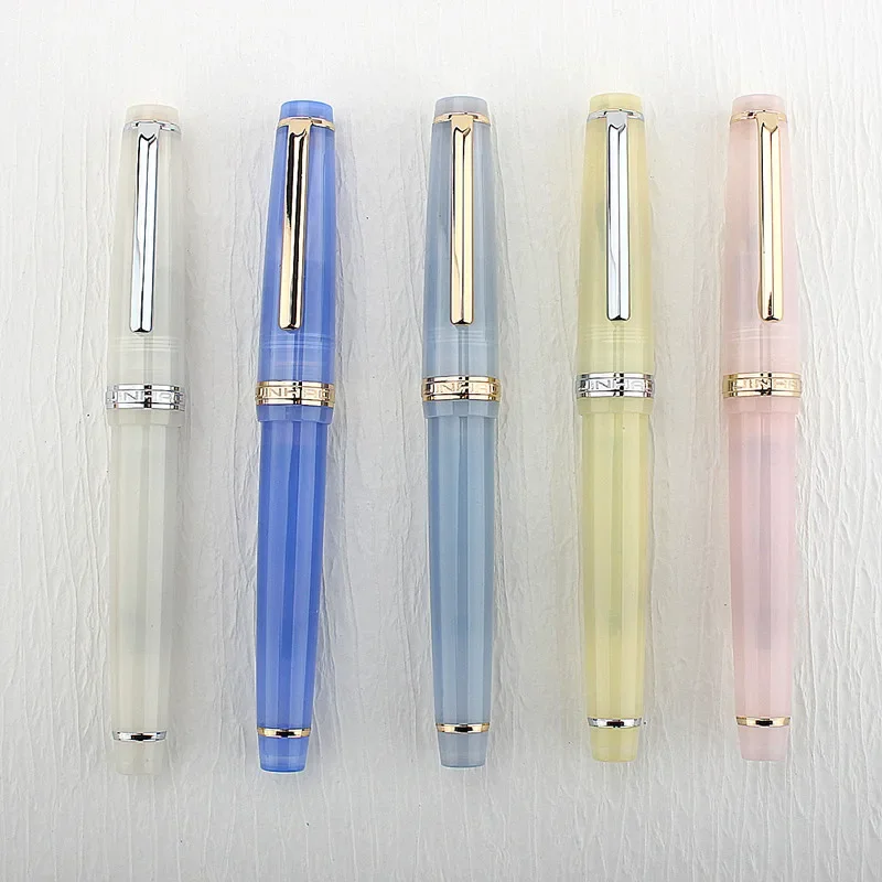 JinHao 82 Fountain Pen Transparency Four Seasons Spin Pen Converter F M Nib Business Stationery Office School Supplies Ink Pen