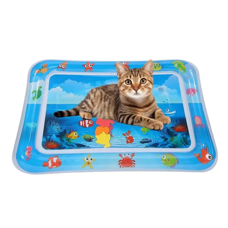 Tapete de água sensorial para cães e gatos, Tapete espesso com peixes, Jogando Water Pad, Verão