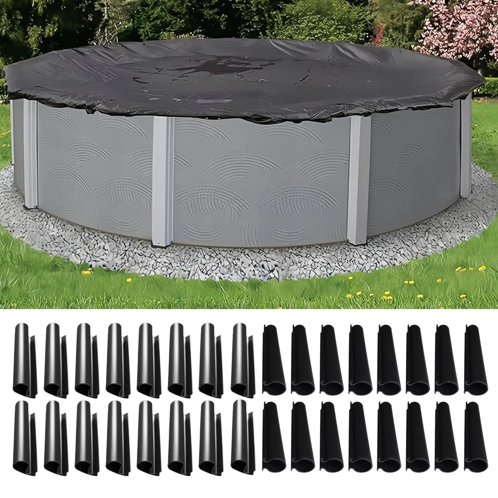 فوق الأرض غطاء حمام السباحة كليب قبضة آمنة المضادة للانزلاق 4.7in الشتاء غطاء حمام السباحة كليب للمبتدئين عشاق البستنة #3