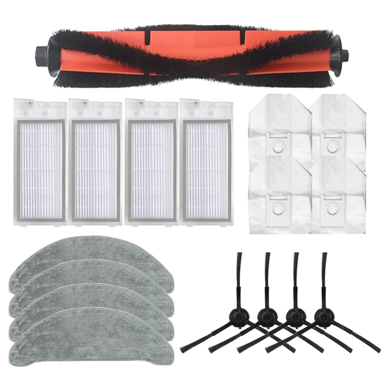 17 шт. основная щетка для швабры, фильтр Hepa, боковая щетка, детали мешка для пыли для Roidmi EVE Plus, аксессуары для роботов-пылесосов