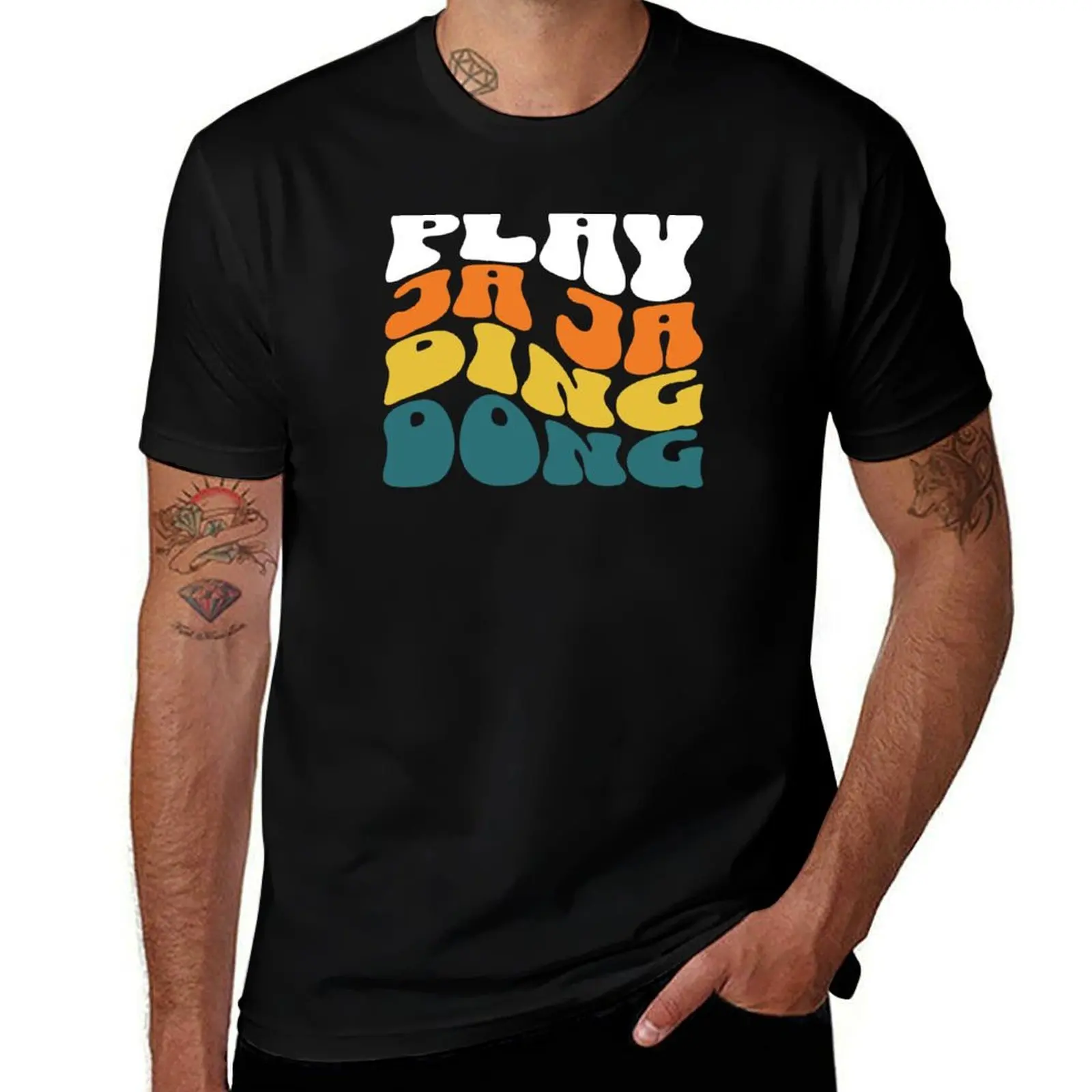 Футболка Play Ja Ja Ding Dong Groovy Fire Saga, базовая повседневная одежда, топ с короткими рукавами