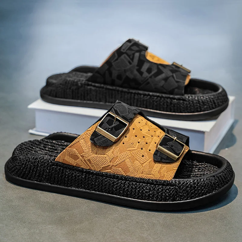 

Мужские модные повседневные тапочки, летние, с мягкой подошвой, противоскользящие, дышащие, легкие, для улицы, пляжные, молодежные, спортивные, прогулочные тапочки