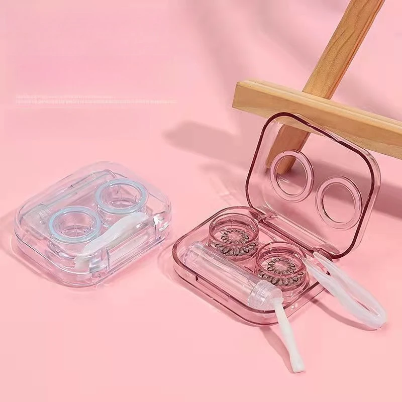High Texture Korean Style Contact Lens Case Portable Cute Aesthetic Colored Eye Lens Storage Travel Container