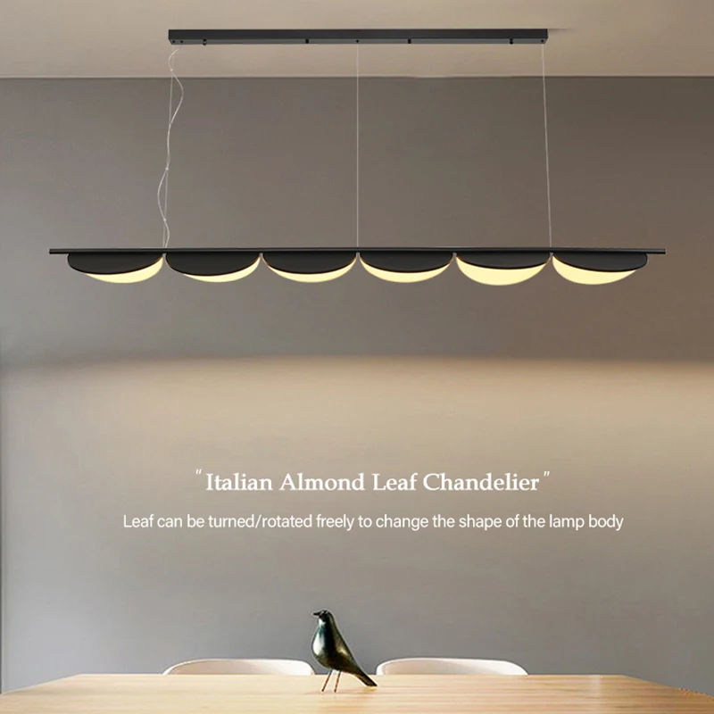 

Nordic Minimalism Luxury Chandeliers Leaf Long LED Pendant Lamp for Dining Living Room Kitchen Island Study Home Decor Lighting