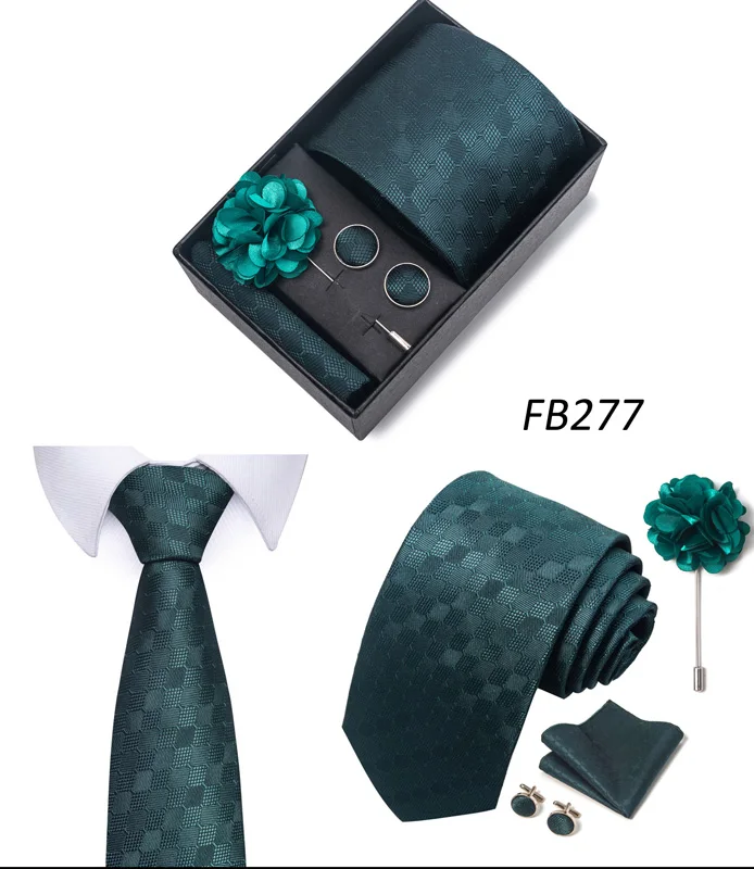 Neue Designer Blau Rot Grün Paisley Krawatten Für Männer Hochzeit Party Krawatte Luxus Krawatte Einstecktuch Cufllink Brosche Set – Detail 18