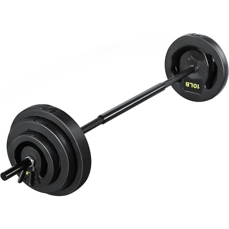 

Barbell Weight Set for Lifting, 45 LB Weight Bar Set with Adjustable Free Weights