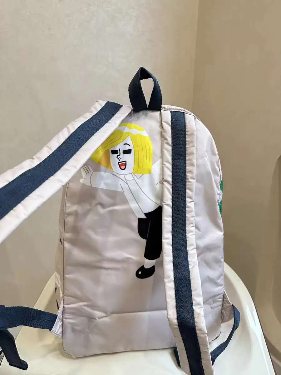 Mochila de gran capacidad con estampado de dibujos animados para mujer, Bolsa Escolar ligera