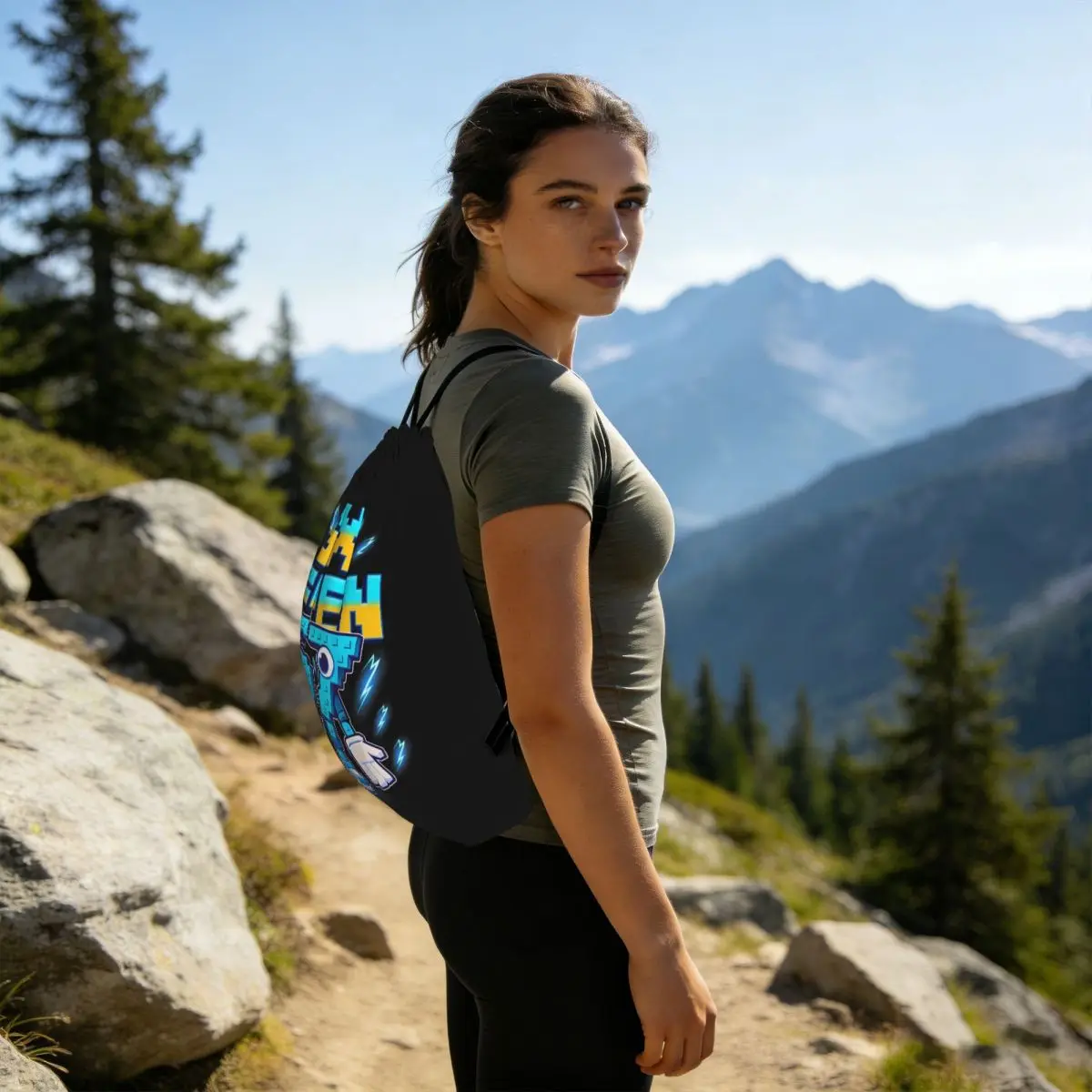 Number 67 Building Blocks Print Backpacks Casual Drawstring Bags Sports Bag Book Bags for Man Woman Students